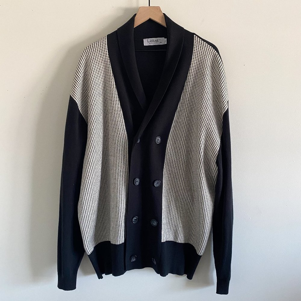 Shawl Collar Four-Button Double-Breasted Cardigan